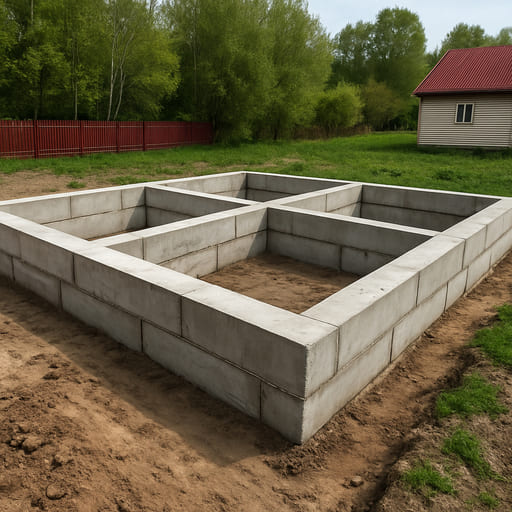 Фундамент ФБС под дом 9×9